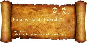 Petrovitsch Kornél névjegykártya